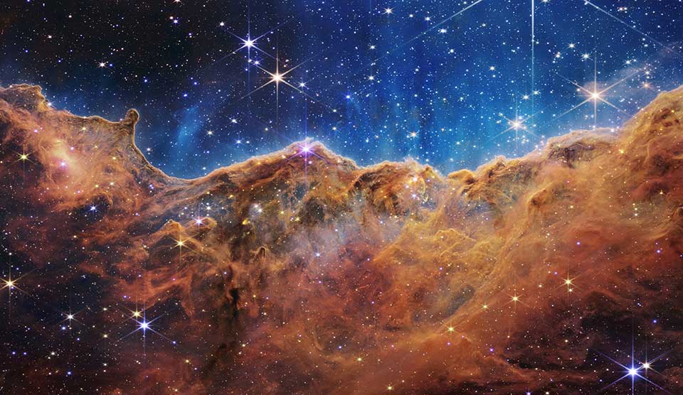 Das «kosmische Kliff» aufgenommen mit dem Weltraumteleskop James Webb